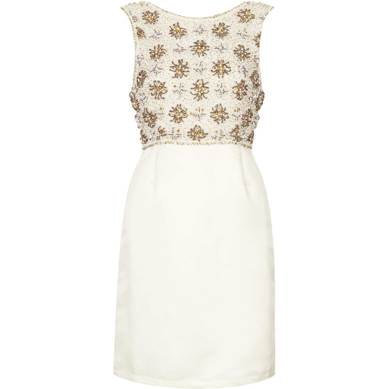 Topshop **LIMITED EDITION Beaded Bodice Satin Dress