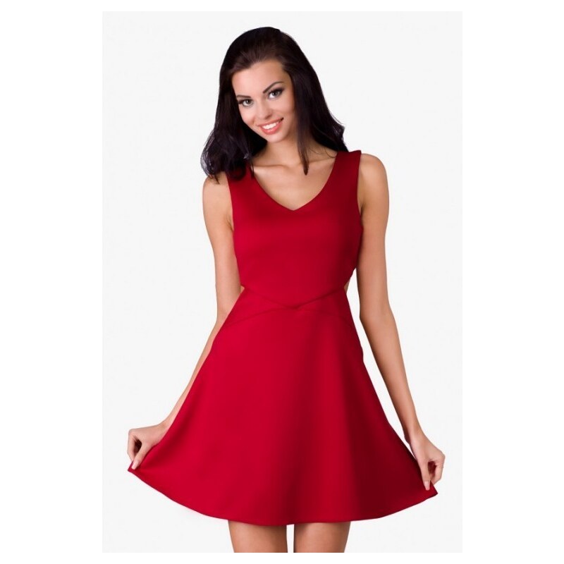Elegantní krátké sexy šaty 28137 Mishe - barva červená - Velikost S