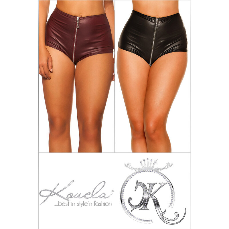 Style fashion Sexy KouCla Wetlook Hotpants ZIP po celé délce