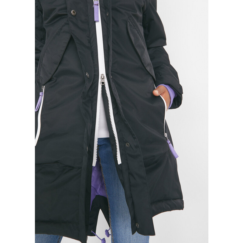 bonprix Nepromokavý funkční outdoorový kabát Černá