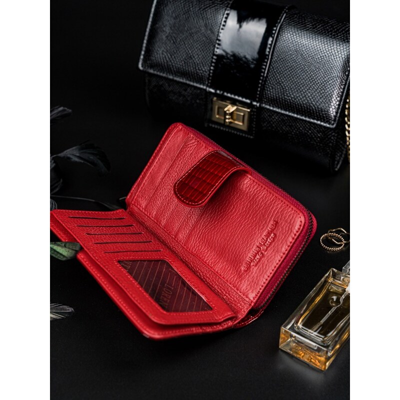Rovicky Dámská lakovaná peněženka kožená červená - Lorenti 76116 červená