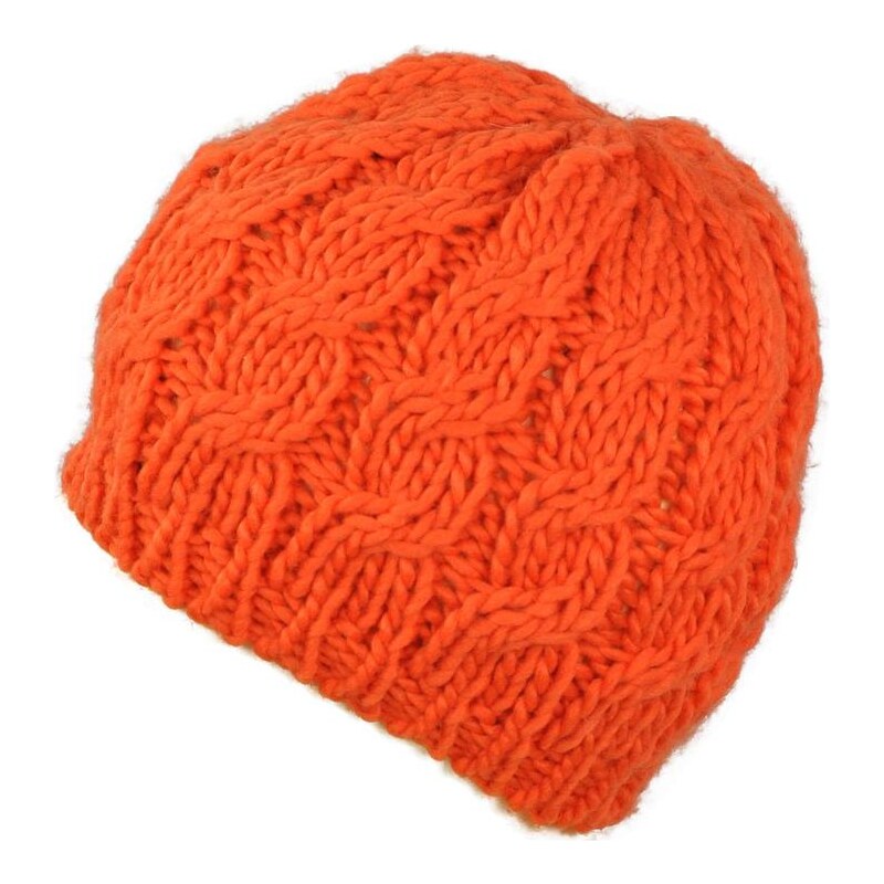 Art of Polo Teplá pletená červeně oranžová čepice