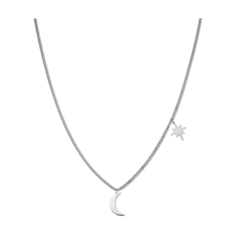 Šperky Rosefield náhrdelník Lois Moon and Star necklace Silver