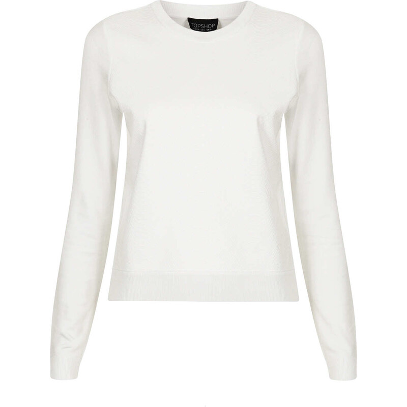 Topshop Knitted Snake PU Front Jumper