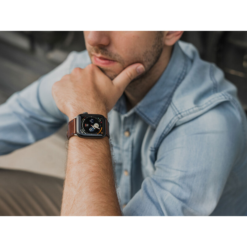 Danny P. Kožený řemínek na Apple Watch, Tmavě hnědá