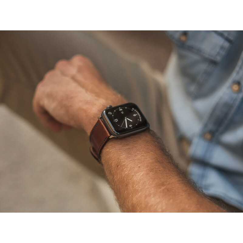 Danny P. Kožený řemínek na Apple Watch, Tmavě hnědá