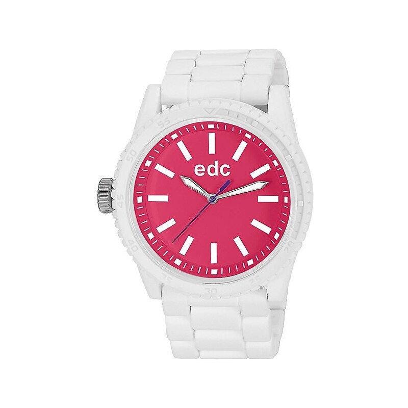 Dámské bílé hodinky s růžovým ciferníkem EDC by Esprit