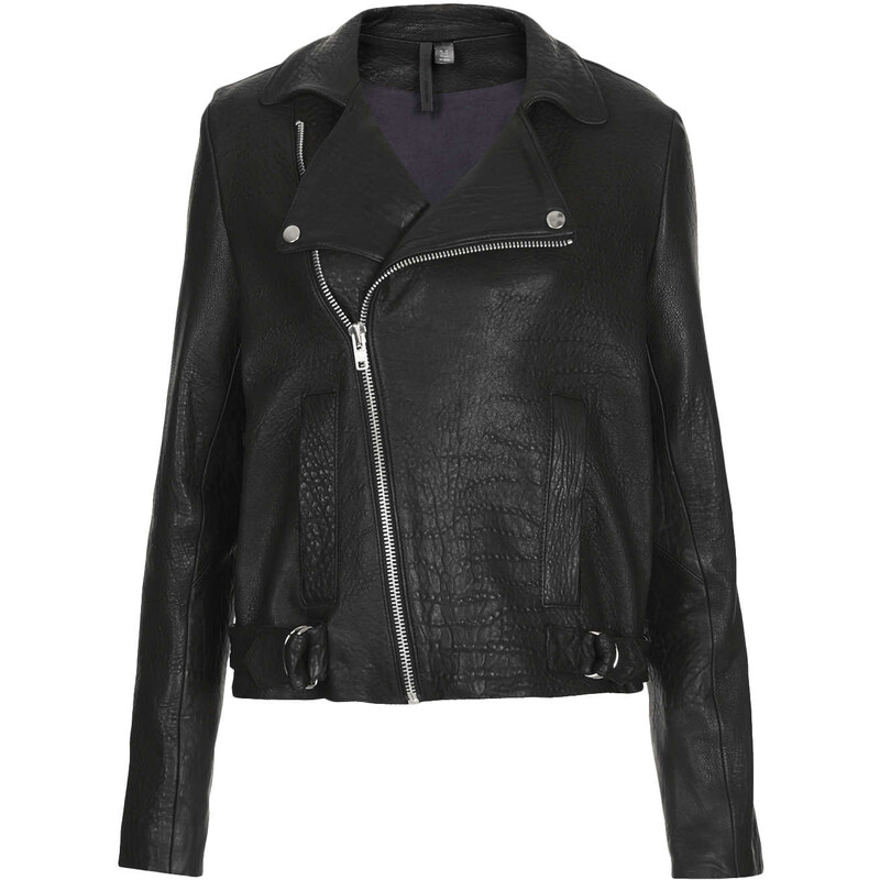 Topshop Staple Leather Biker Jacket by Boutique