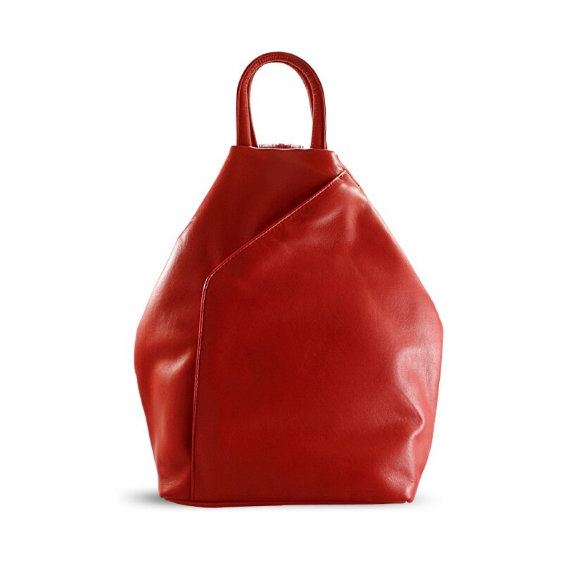 Červený kožený batůžek/kabelka Hazelien