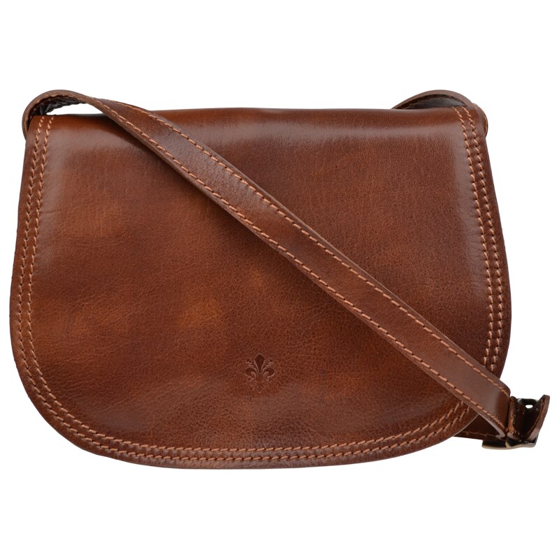 Hnědá kožená italská crossbody kabelka Marzia Marrone Scura