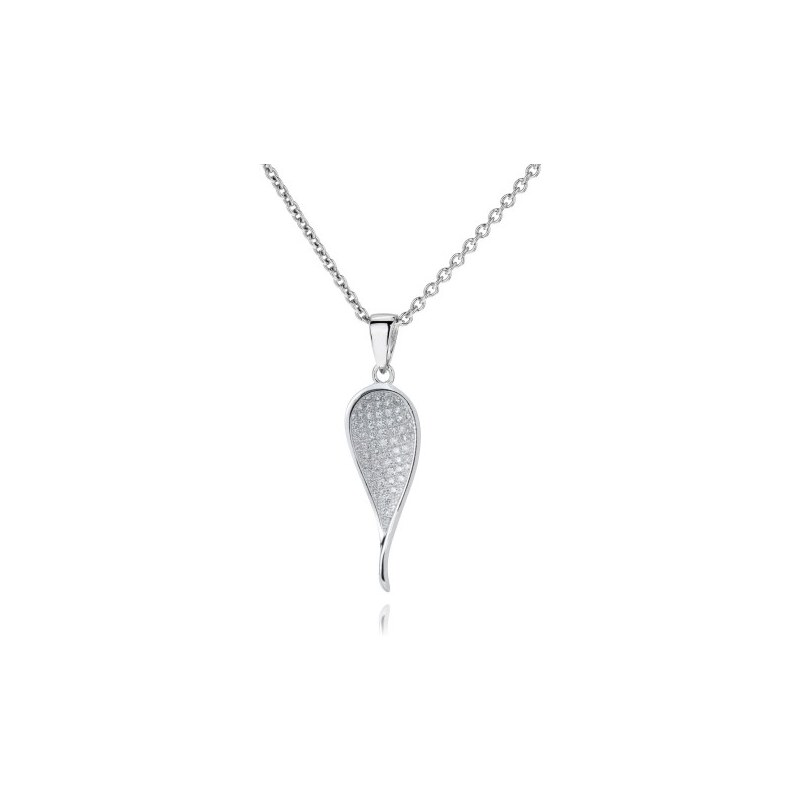 Meucci Neobvyklý stříbrný náhrdelník s mikrozirkony