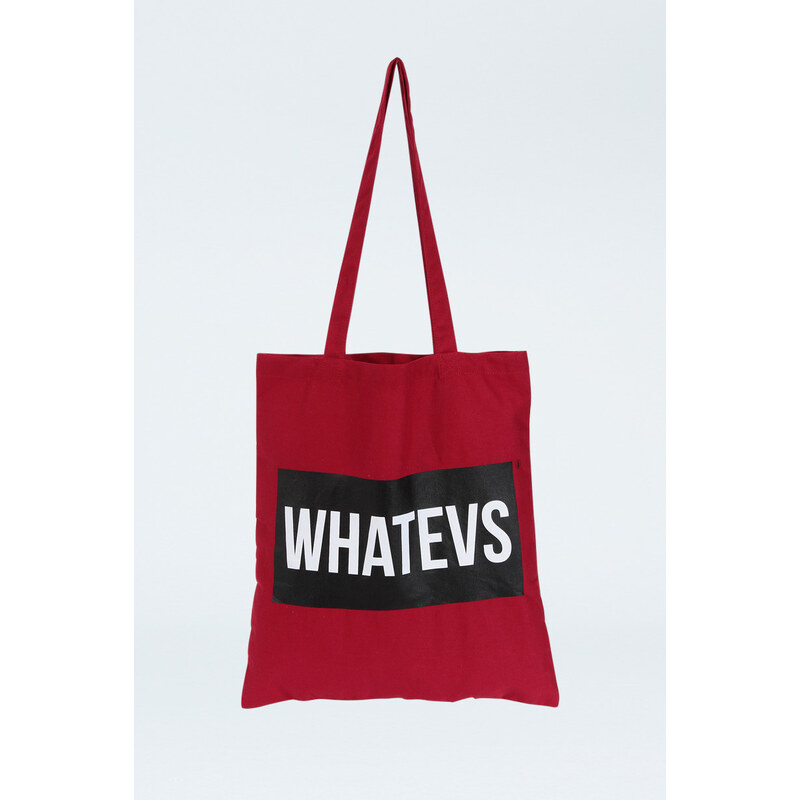 Tally Weijl Red "WHATEVS." Print Tote Bag