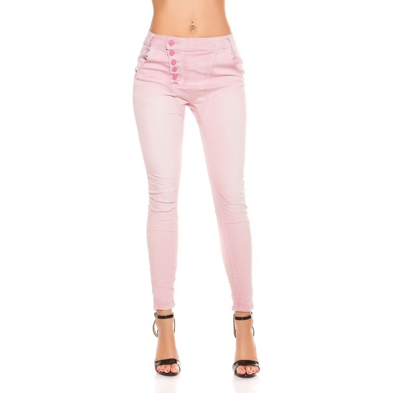 Koucla Růžové skinny džíny
