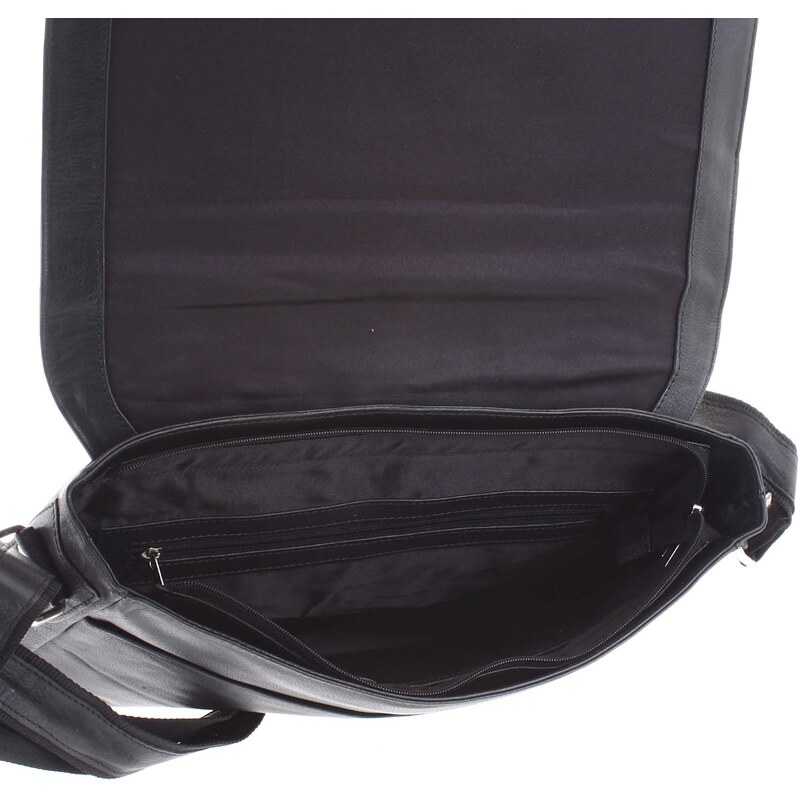 Pánská kožená taška černá - Tomas Woodoo černá
