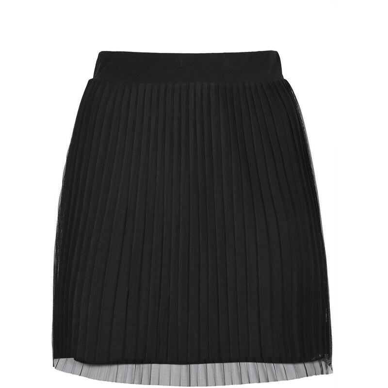 Topshop Pleated Tulle Mini Skirt