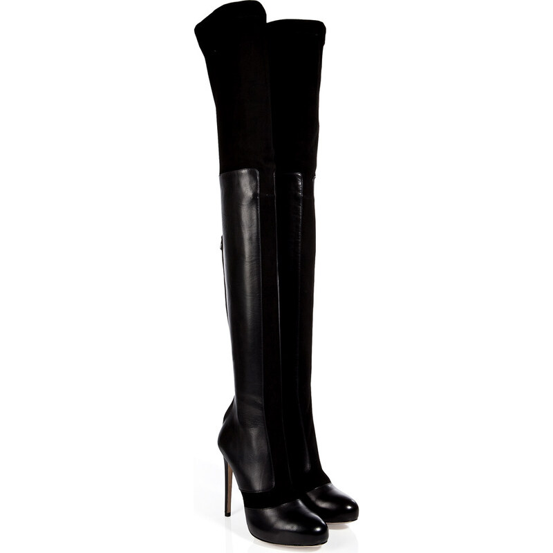 Paul Andrew Queensberry Suede and Leather Thigh High Boots