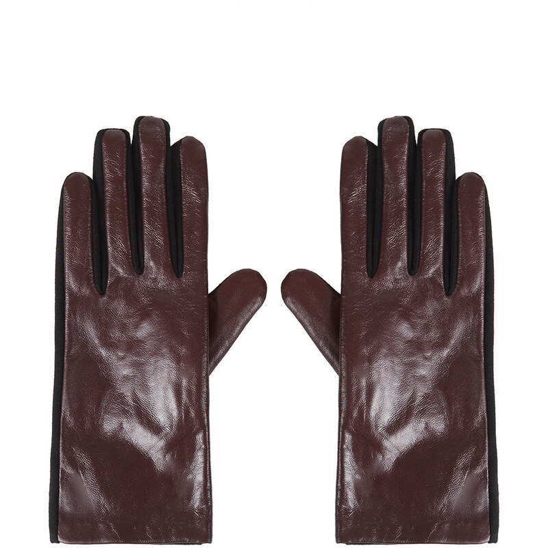 Topshop Leather Ponte Gloves