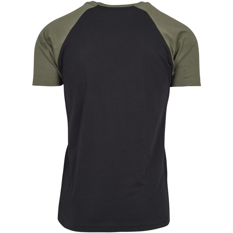 UC Men Raglánové kontrastní tričko blk/olivové