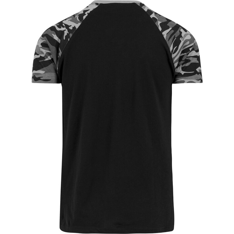 UC Men Raglánové kontrastní tričko blk/tmavá kamínka