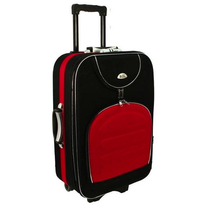 Cestovní kufr RGL 801 černý/červený-malý - GLAMI.cz