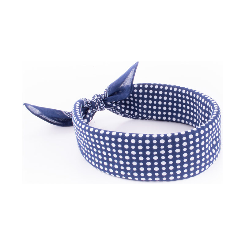 coxes Bavlněný šátek s puntíky modrý 55/55