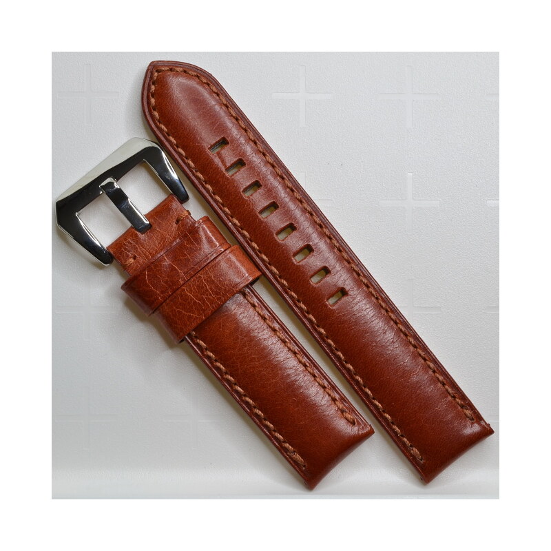 Mavex červenohnědý kožený řemínek, styl Panerai