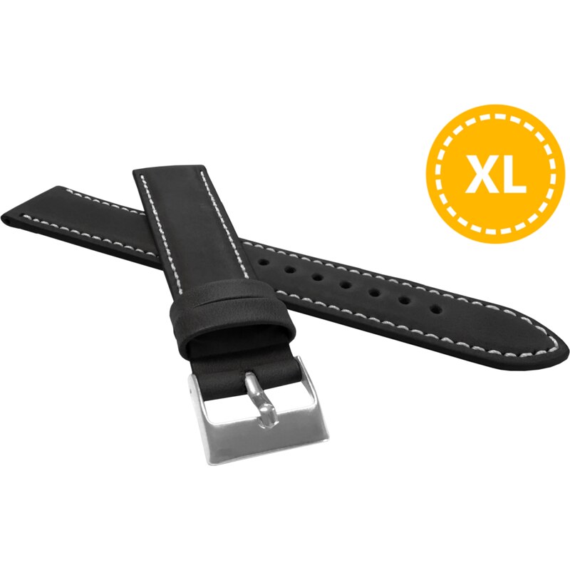 LAVVU XL Prodloužený polstrovaný černý prošitý řemínek SPORT z