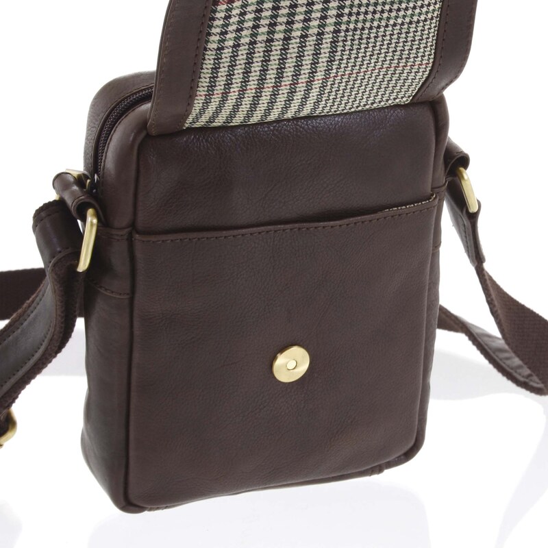 Pánská kožená crossbody taška na doklady tmavě hnědá - SendiDesign Niall hnědá