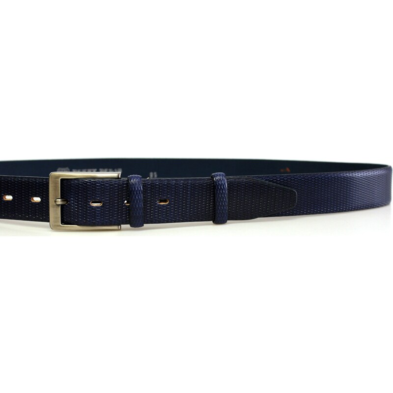 Penny Belts - Jaroměř Společenský modrý kožený opasek 110 cm - Penny Belts