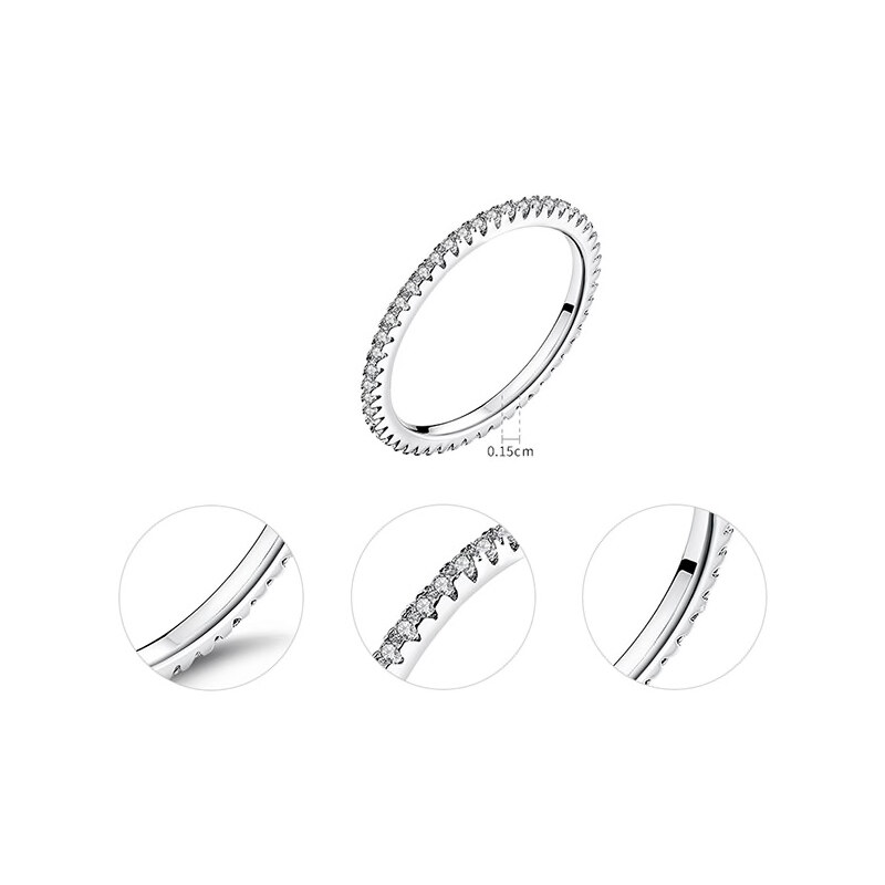 P&J Jewellery Stříbrný prsten Třpytivý věneček SRP16