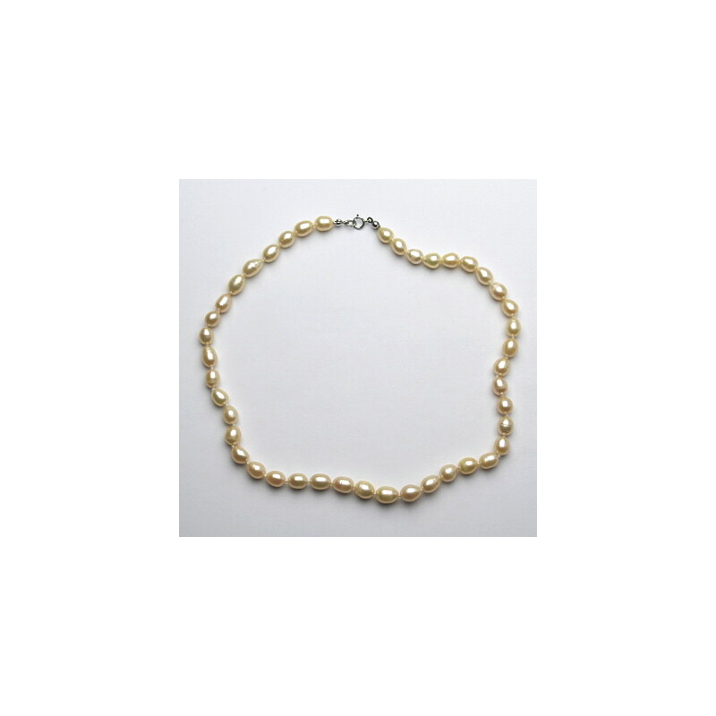 Přírodní říční perly, 8x7 mm,lososové, perlový 43402760