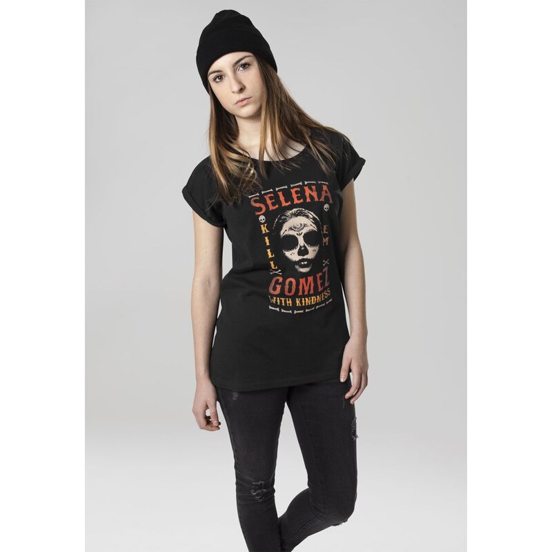 URBAN CLASSICS Tričko Ladies Selena Gomez Kill Em Skull Tee