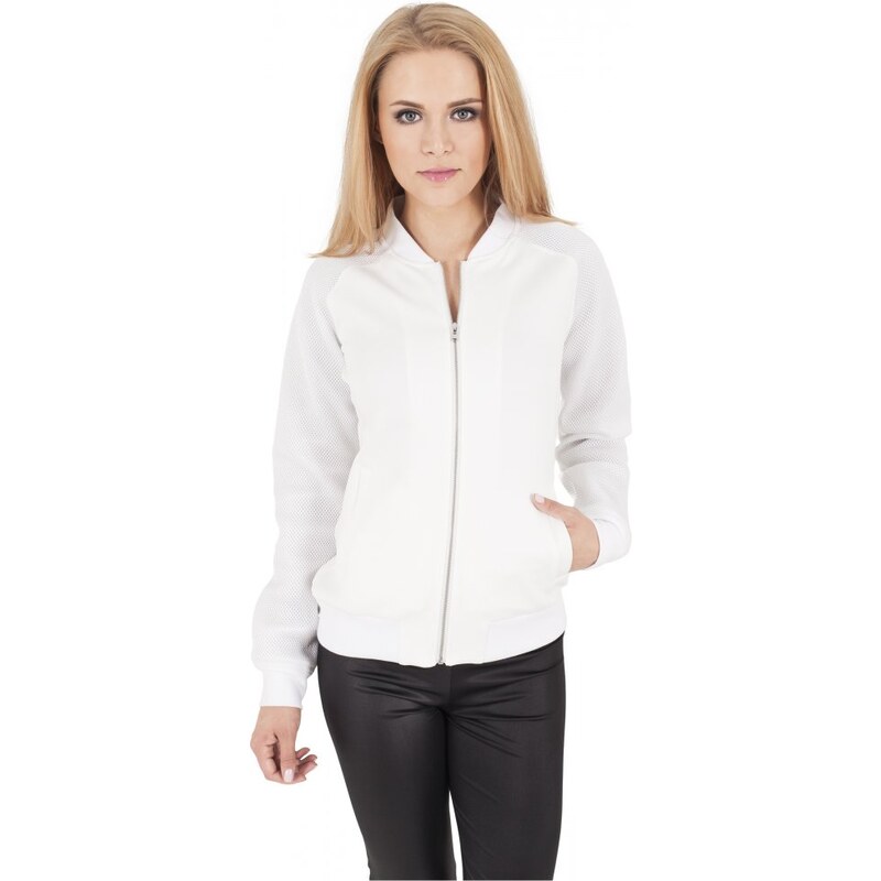 URBAN CLASSICS Ladies Scuba Raglan Mesh Jacket - offwhite