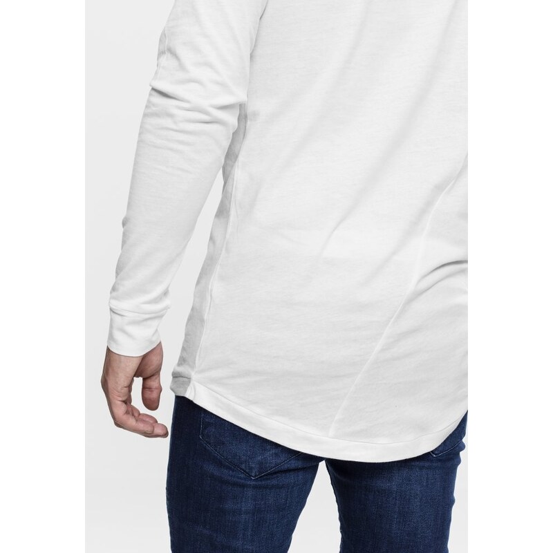 Tričko Urban Classics Long Shaped Fashion L/S Tee - white