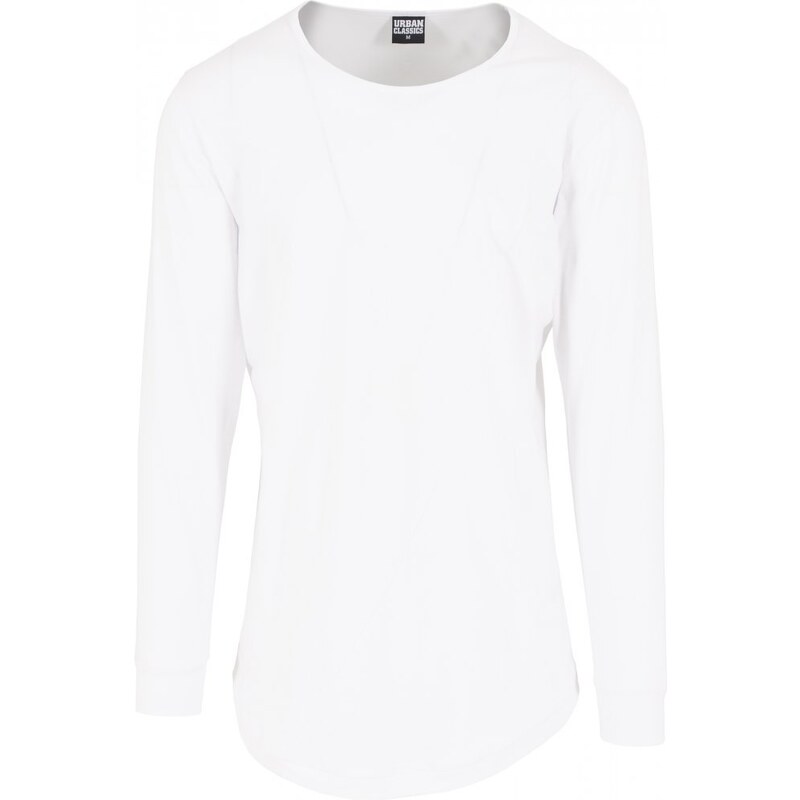 Tričko Urban Classics Long Shaped Fashion L/S Tee - white