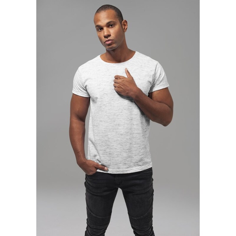 URBAN CLASSICS Tričko Space Dye Turnup Tee - wht/gry