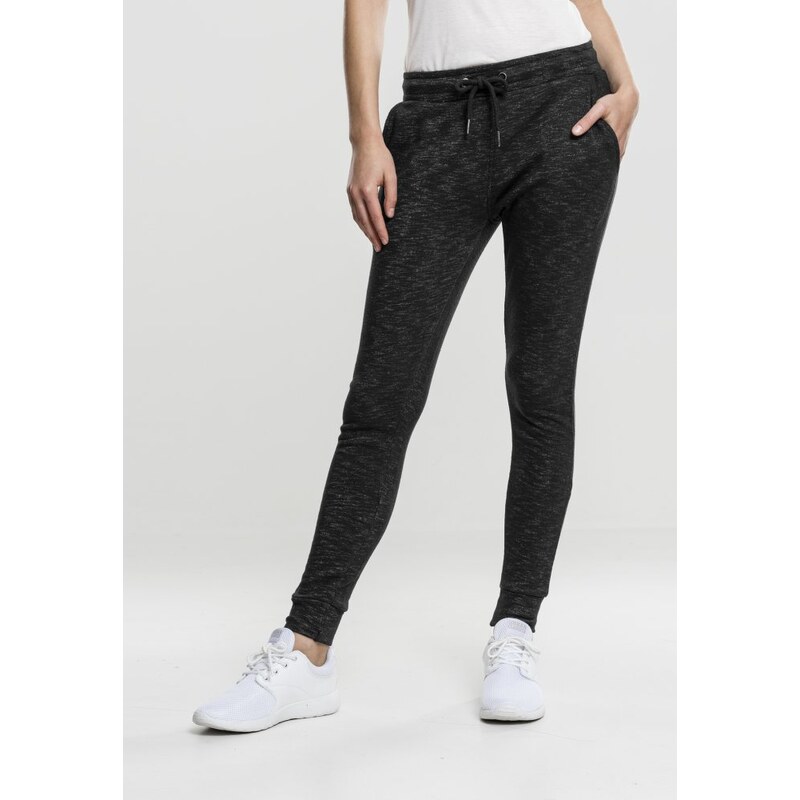 Dámské tepláky Urban Classics Ladies Space Dye Terry Jogpants - černé