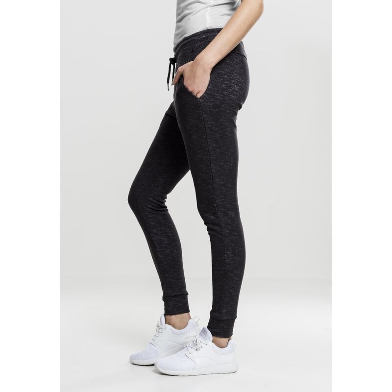 Dámské tepláky Urban Classics Ladies Space Dye Terry Jogpants - černé