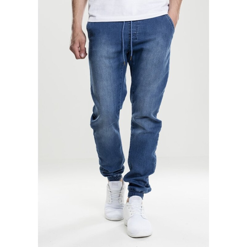 URBAN CLASSICS Jeansy Knitted Denim Jogpants - blue washed