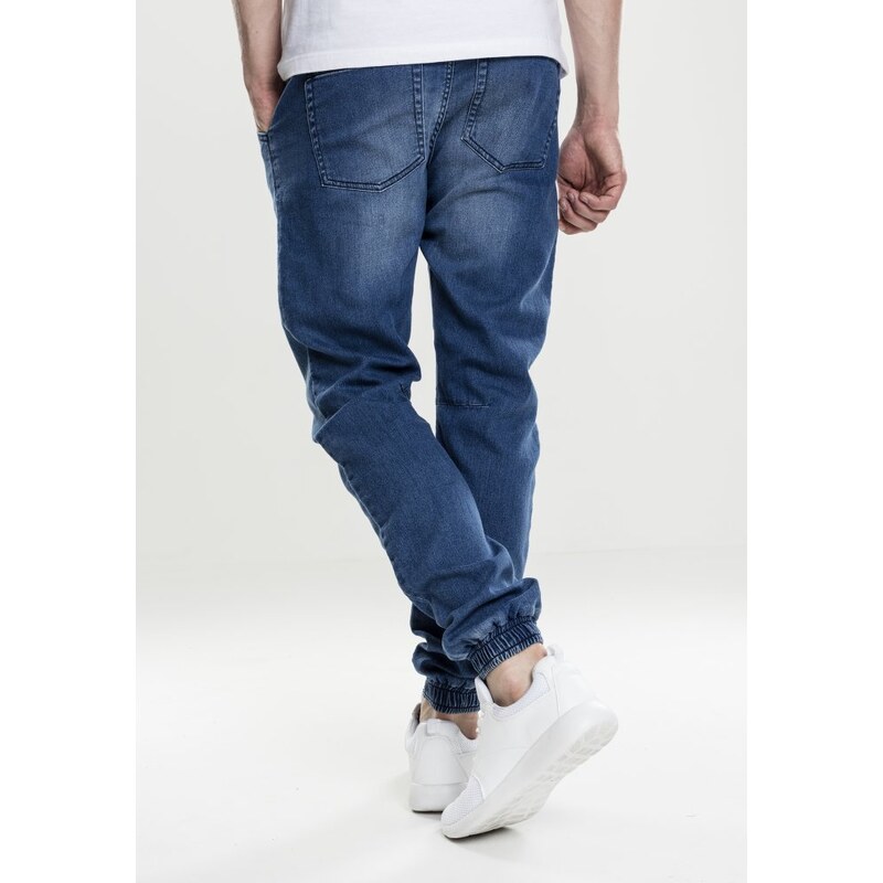 URBAN CLASSICS Jeansy Knitted Denim Jogpants - blue washed