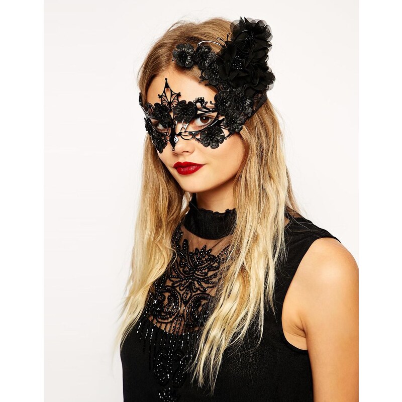 ASOS Masquerade Floral Mask - Black