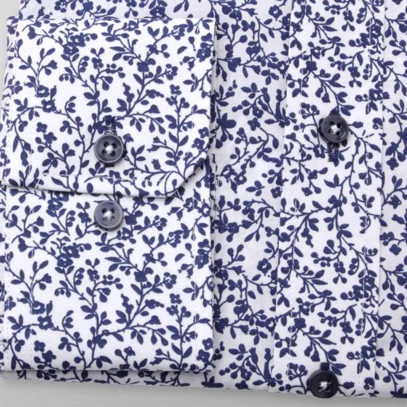 Willsoor Pánská košile klasická tmavě modrý květinový vzor 11211