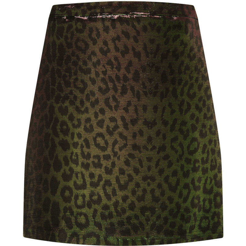 Topshop Metallic Leopard Skirt