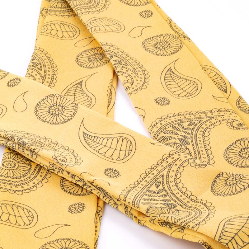 coxes Slim šátek s desénem paisley žlutý 200/5