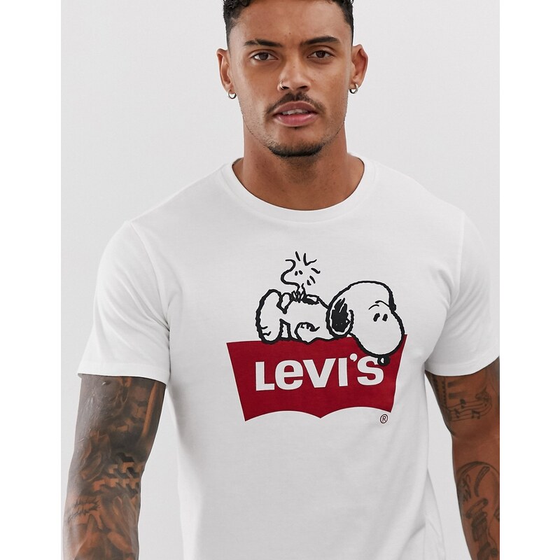 Levi's Peanuts Snoopy batwing logo t-shirt in white - GLAMI.cz