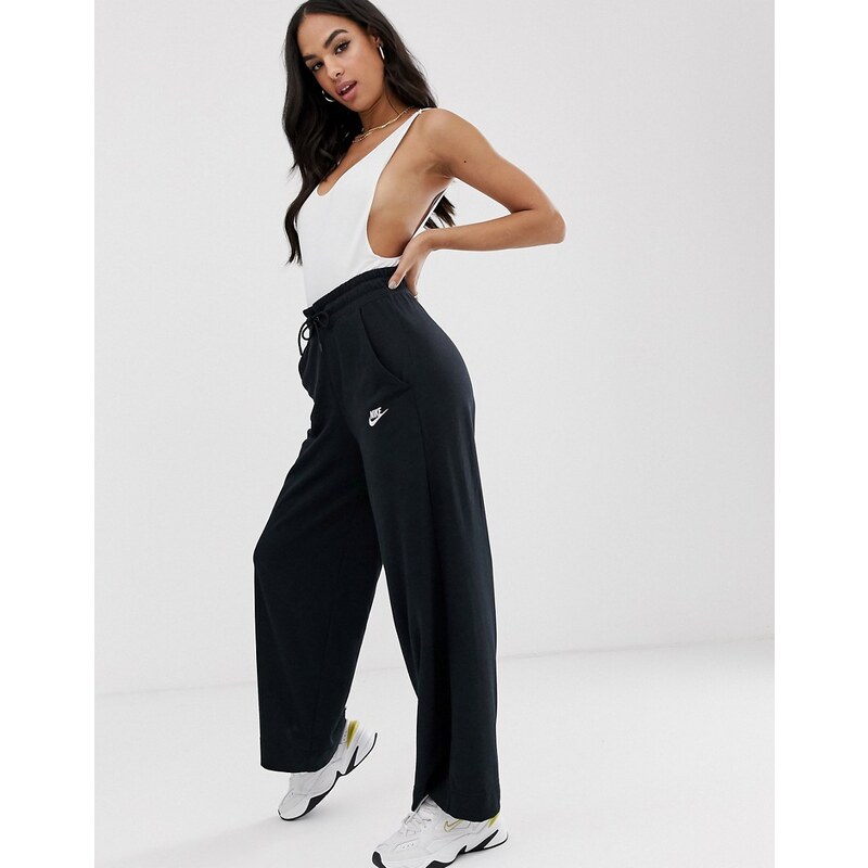 nike black high waist oversized flared trousers