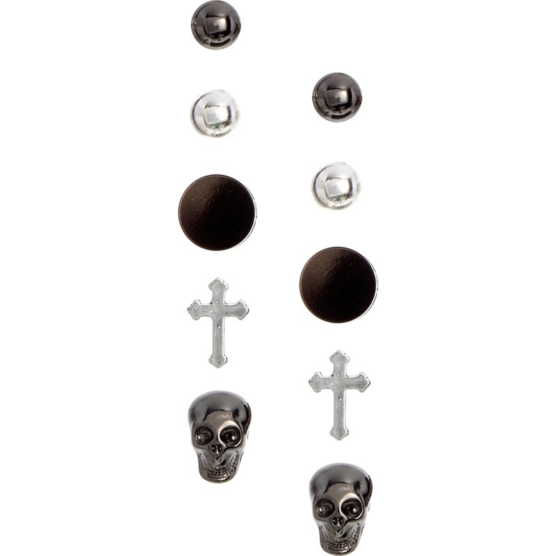 ASOS Earring Pack With Cross And Plug Earrings