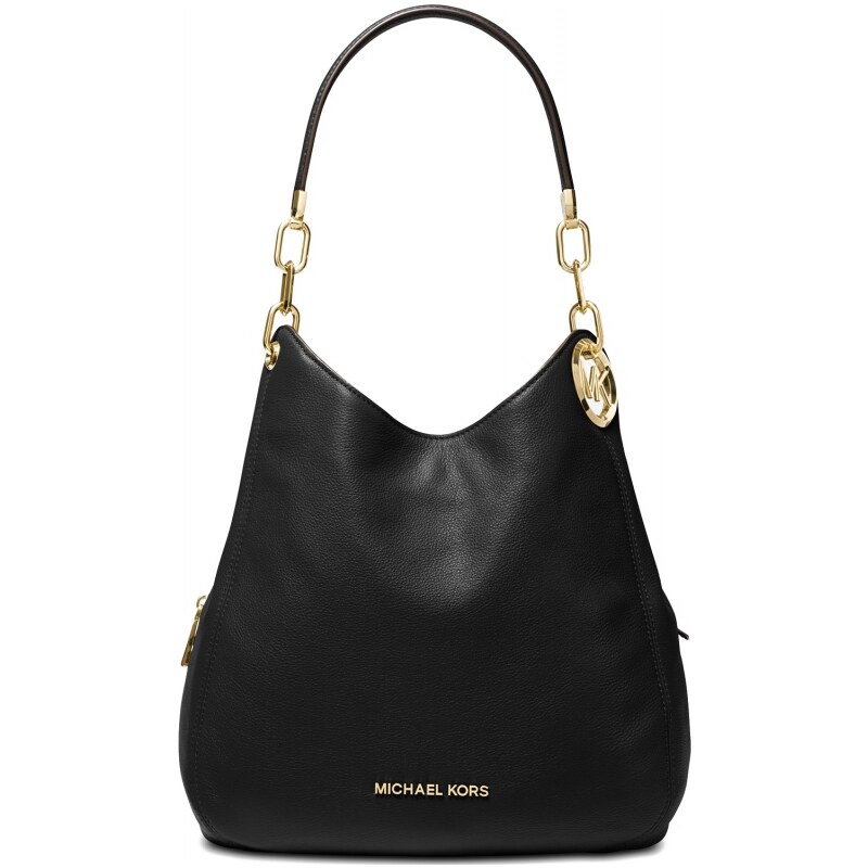 Michael Kors kožená kabelka Lillie chain shoulder bag černá gold