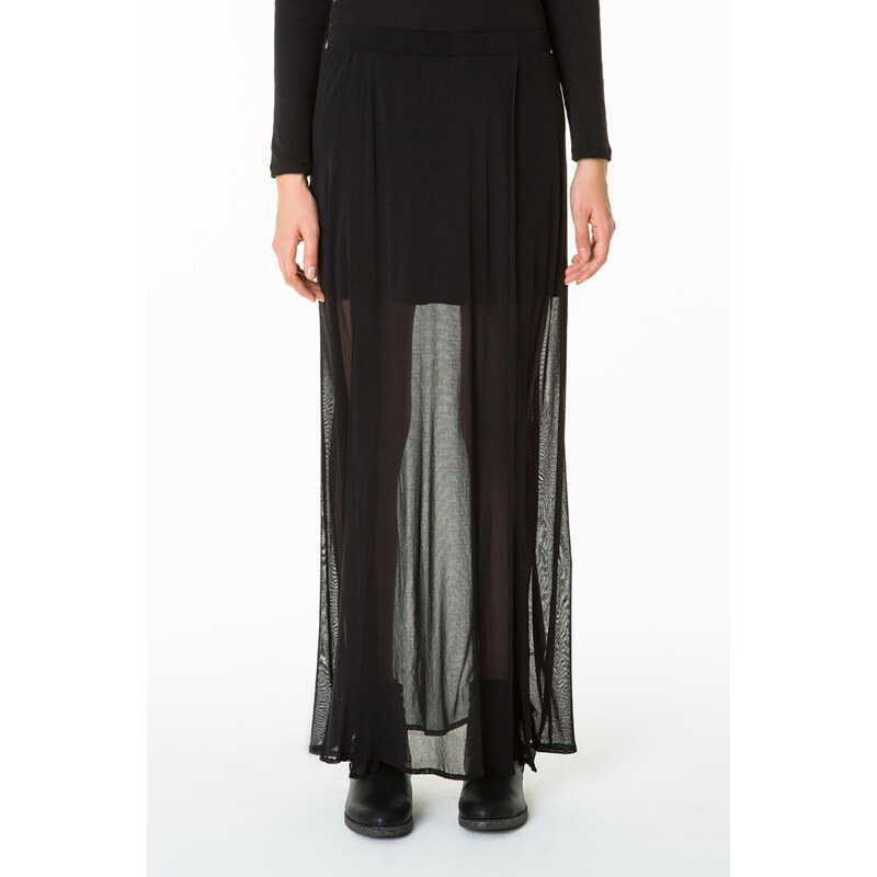 Tally Weijl Black Dip Hem Maxi Skirt