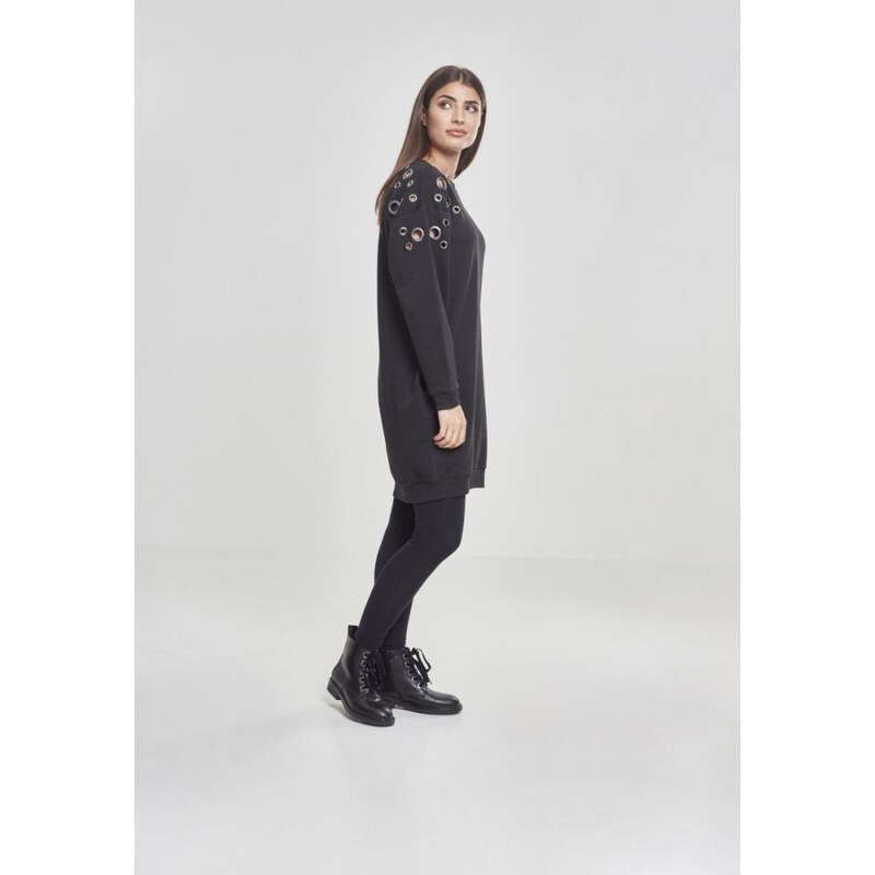Mikina Urban Classics Ladies Sweat Eyelet Dress